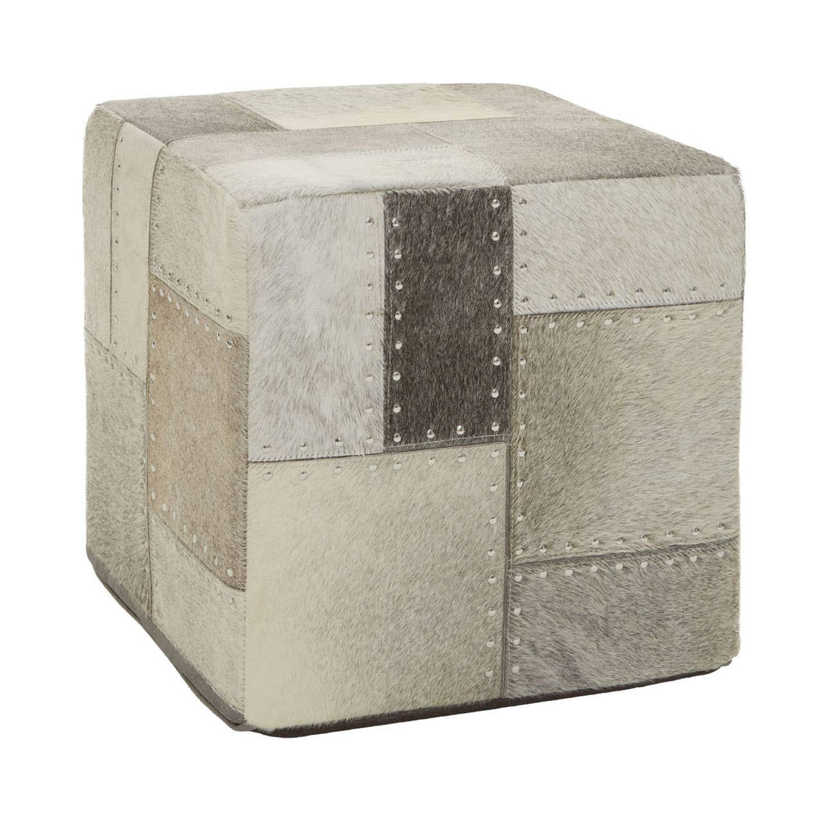 Safira Grey Pouffe.