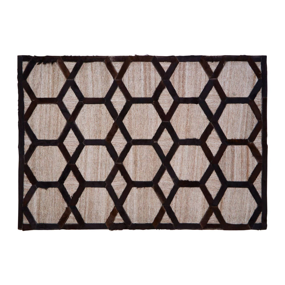 Safira Large Black Patchwork Rug.