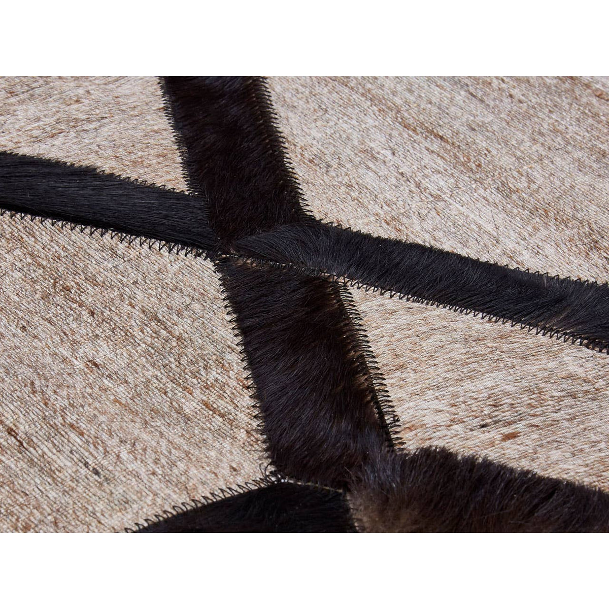 Safira Large Black Patchwork Rug.