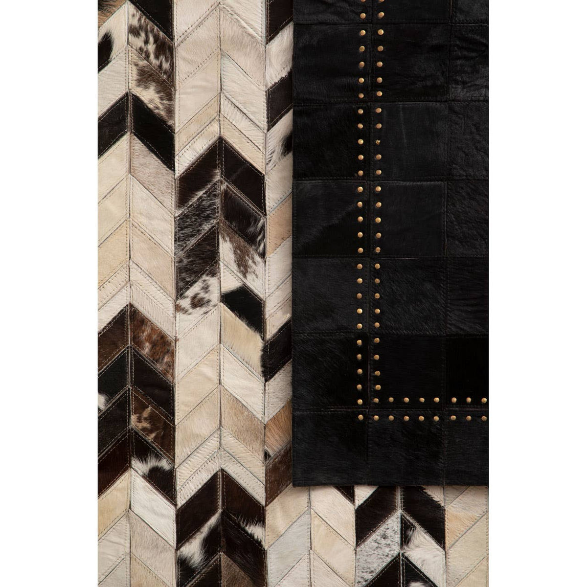 Safira Large Black / White Patchwork Rug.