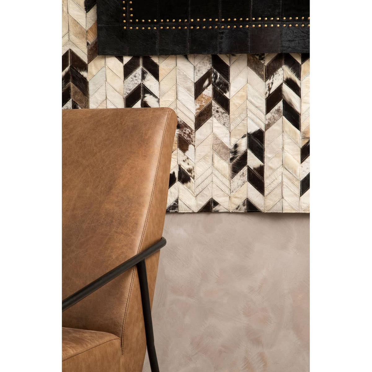 Safira Large Black / White Patchwork Rug.