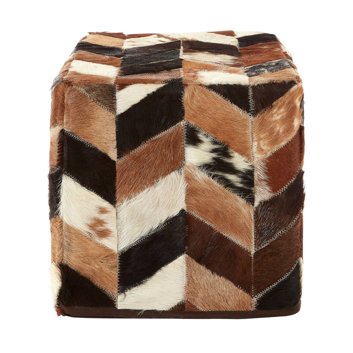 Safira Natural Patchwork Pouffe.