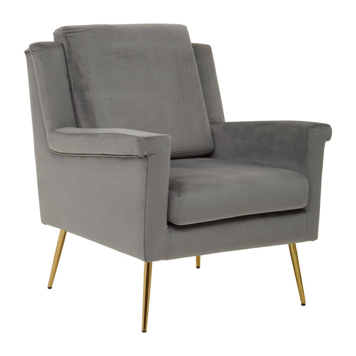 Salma Grey Velvet Armchair.