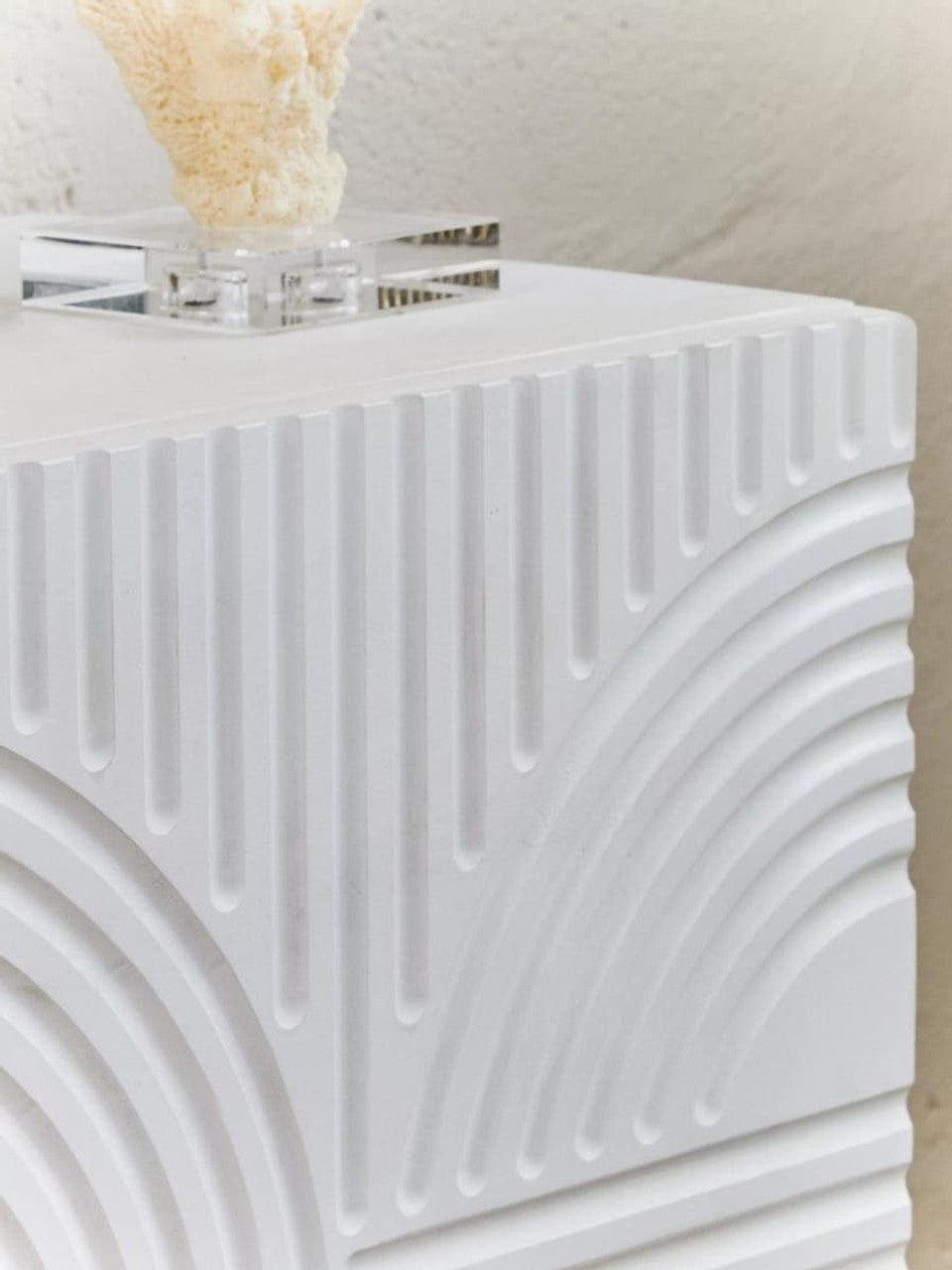 Noosa & Co. Living Saras Two Door White and Gold Mango Wood Sideboard House of Isabella UK