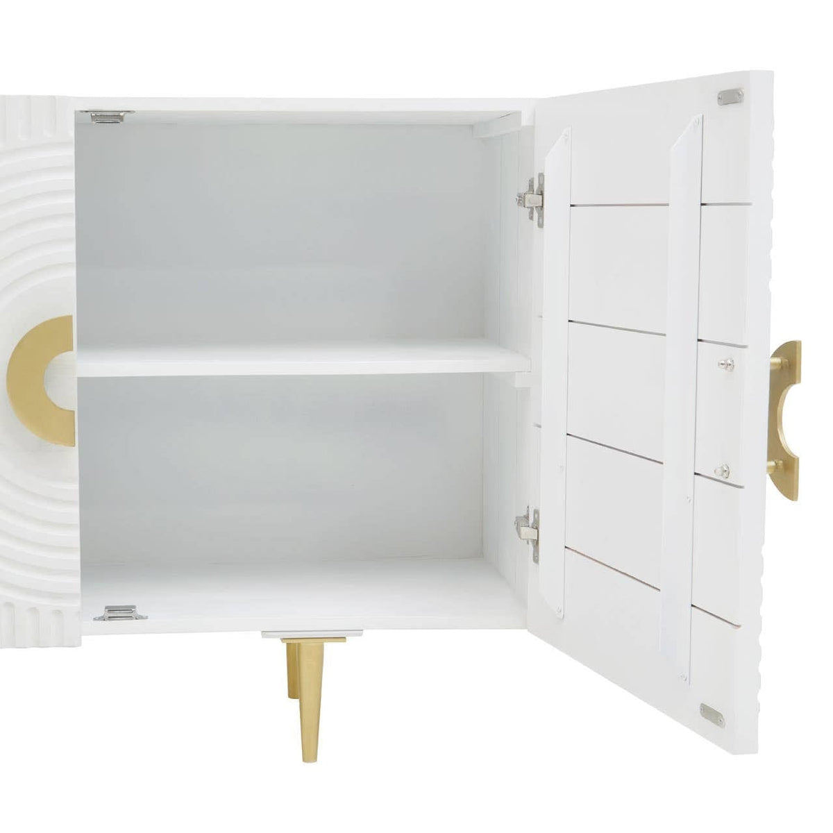 Noosa & Co. Living Saras Two Door White and Gold Mango Wood Sideboard House of Isabella UK