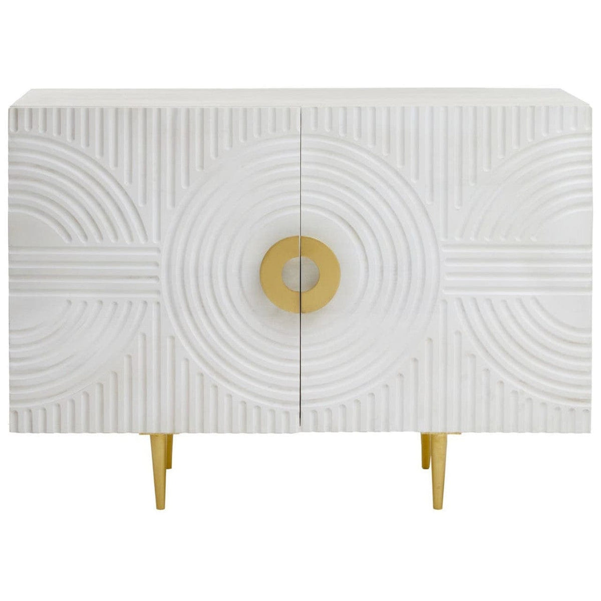 Noosa & Co. Living Saras Two Door White and Gold Mango Wood Sideboard House of Isabella UK