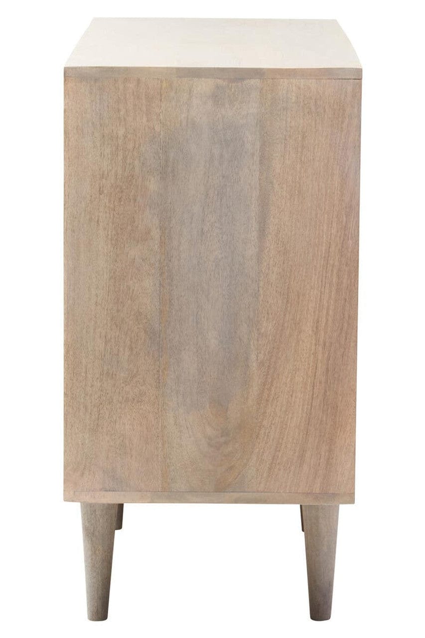 Noosa & Co. Living Satna Two Door Greywash Carved Mango Wood Sideboard House of Isabella UK