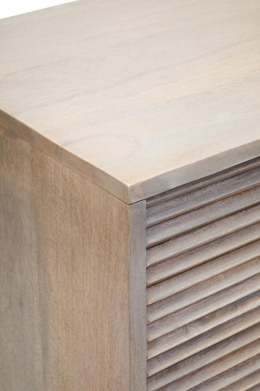 Noosa & Co. Living Satna Two Door Greywash Carved Mango Wood Sideboard House of Isabella UK