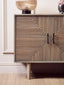 Noosa & Co. Living Satna Two Door Greywash Carved Mango Wood Sideboard House of Isabella UK