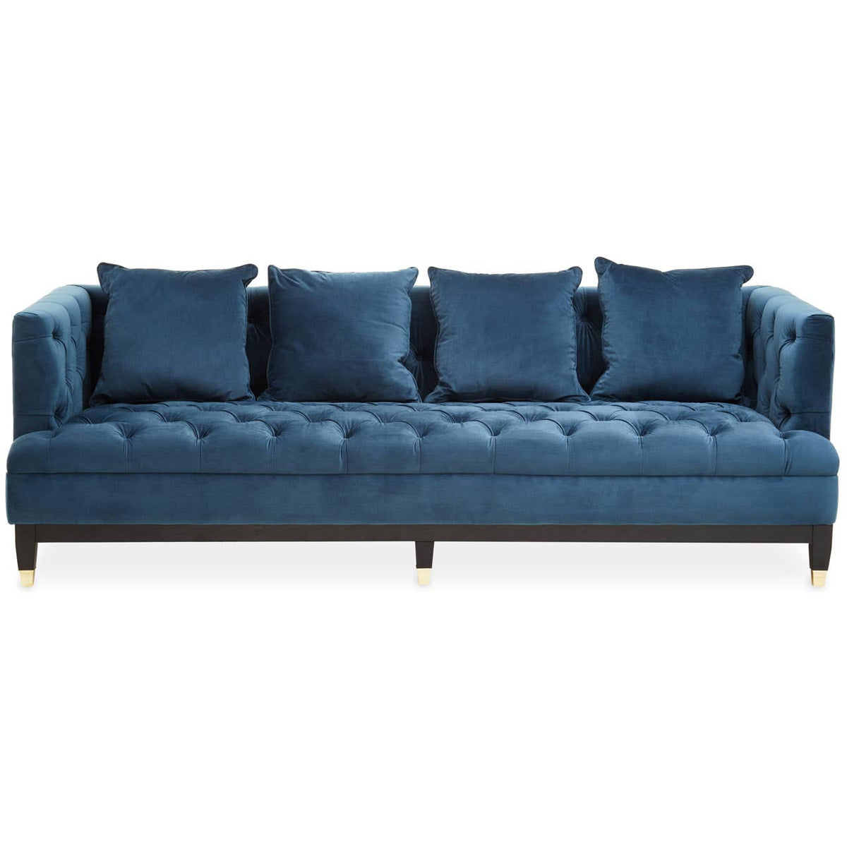 Sefira Three Seat Navy Fabric Sofa.