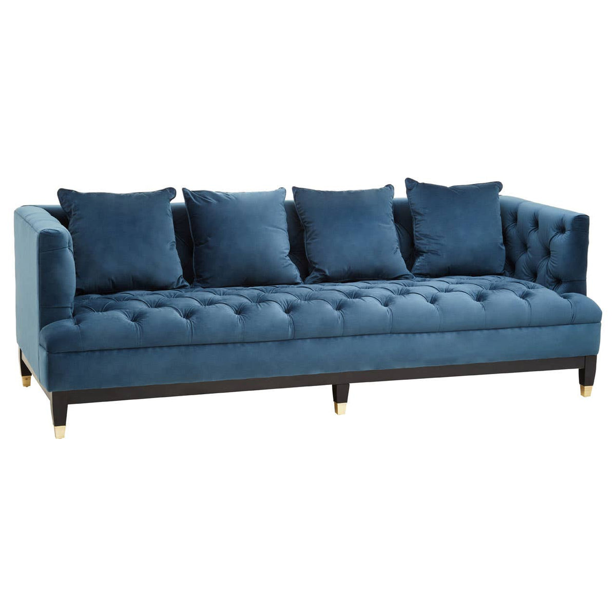Sefira Three Seat Navy Fabric Sofa.