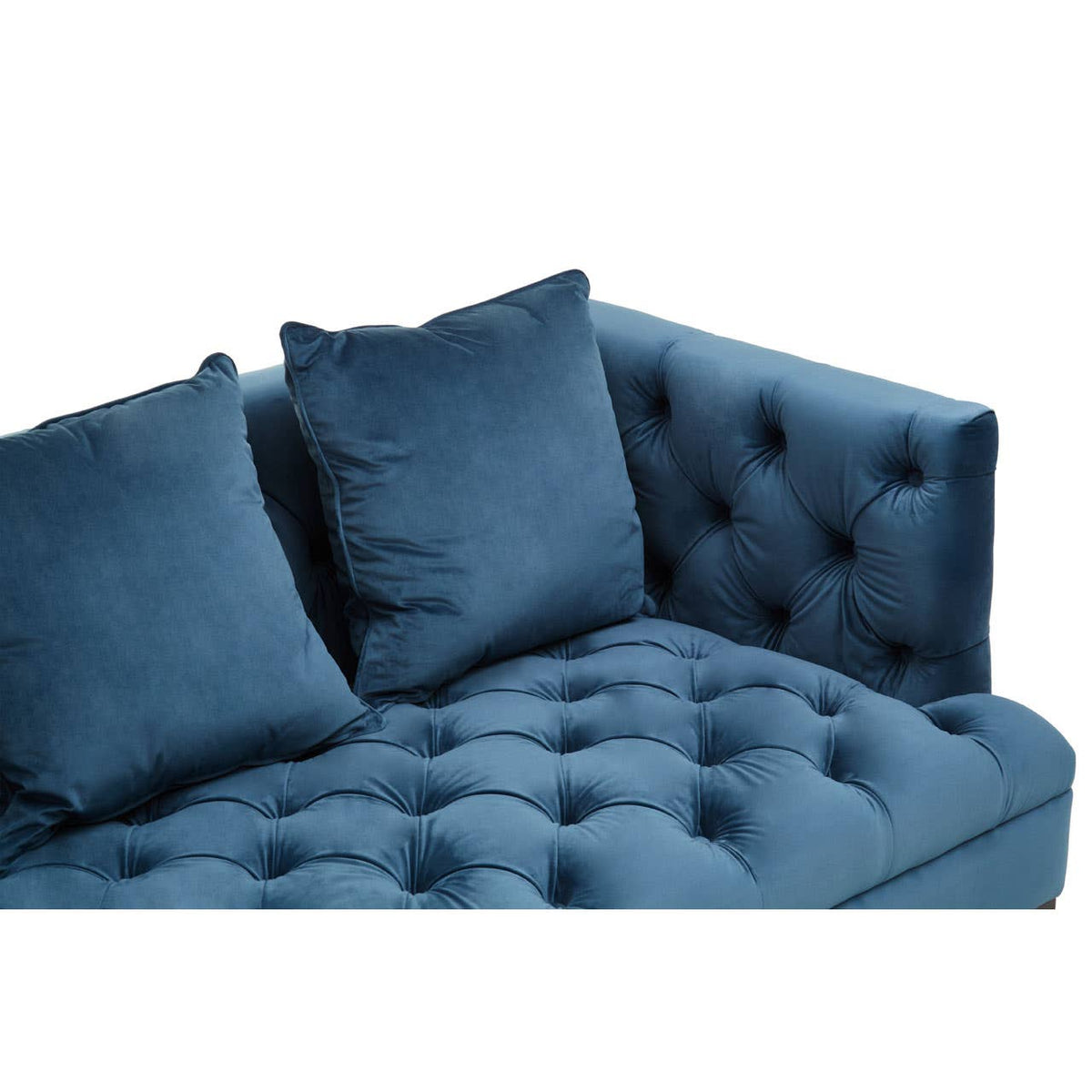 Sefira Three Seat Navy Fabric Sofa.