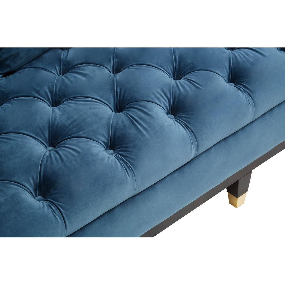 Sefira Three Seat Navy Fabric Sofa.