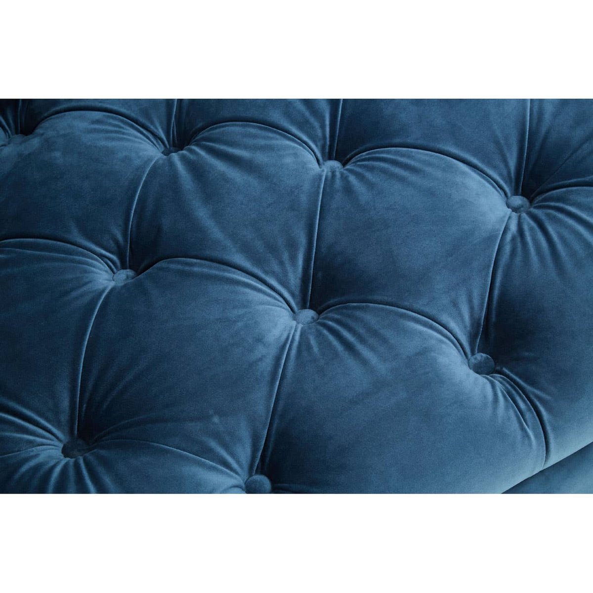 Sefira Three Seat Navy Fabric Sofa.