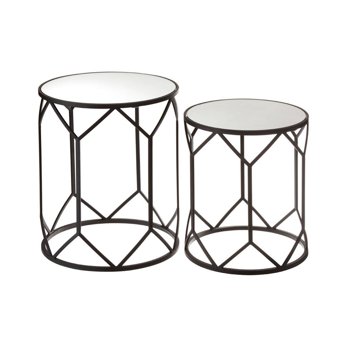 Set Of 2 Avantis Polygonal Frame Tables.
