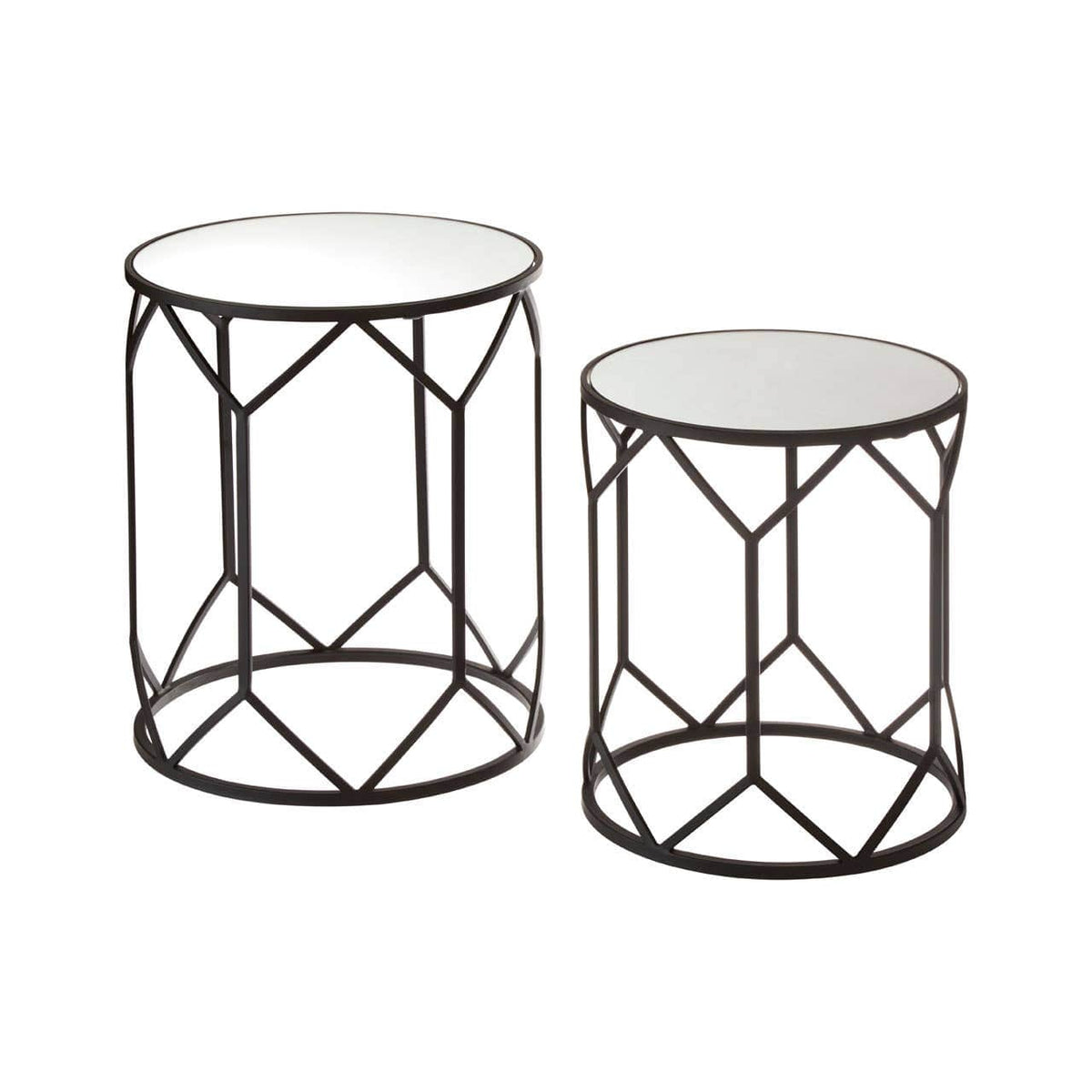 Set Of 2 Avantis Polygonal Frame Tables.