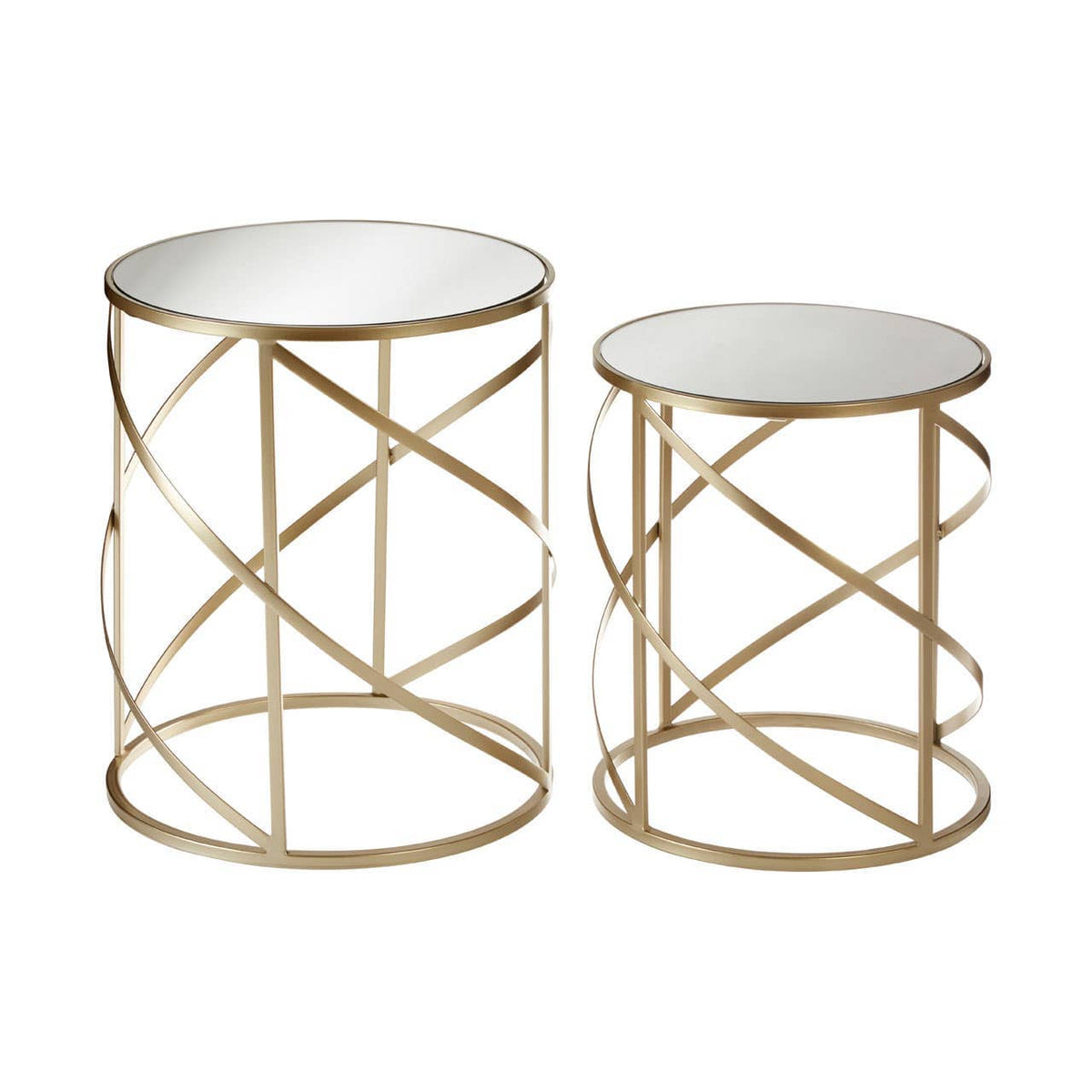 Set Of 2 Avantis Swirl Frame Tables.