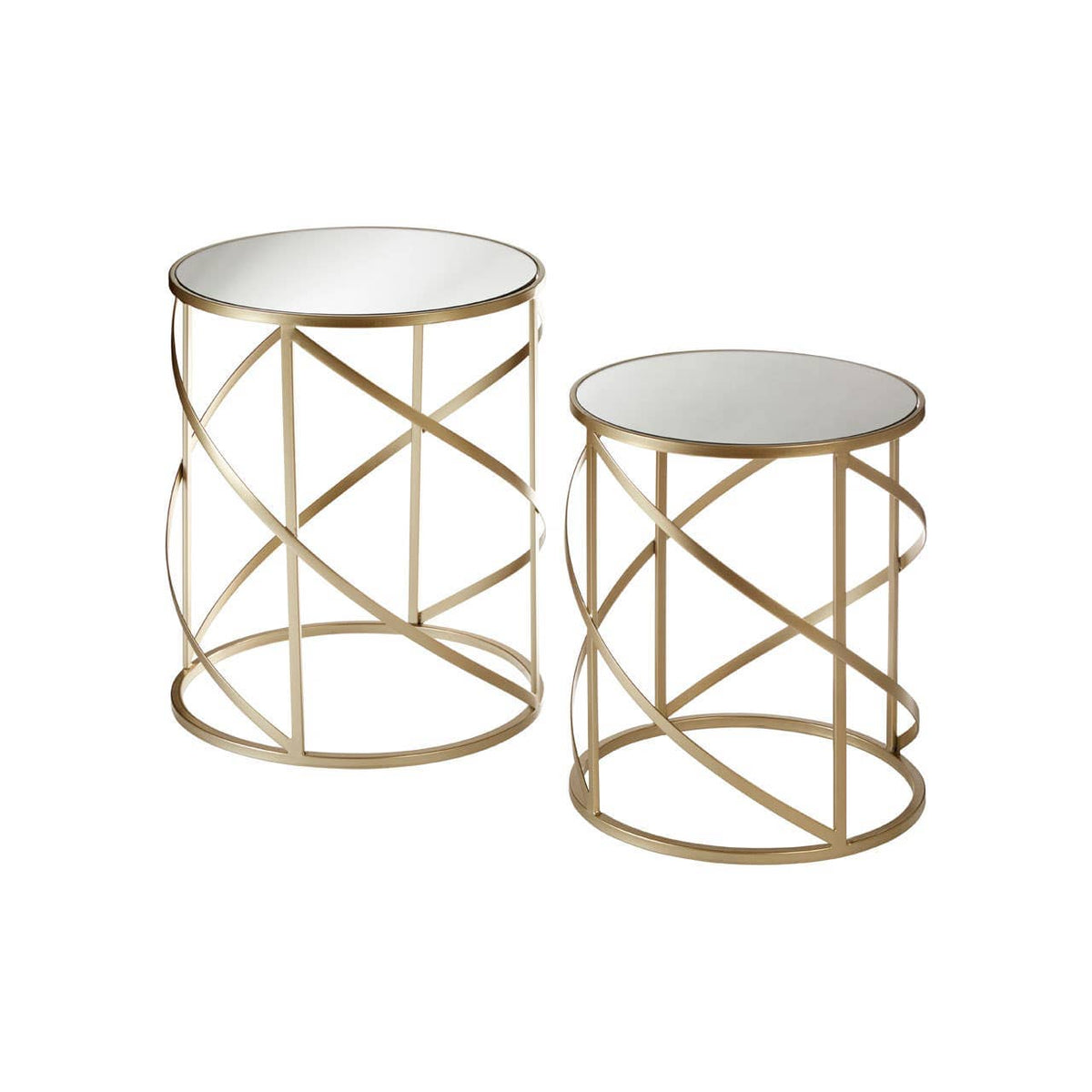 Set Of 2 Avantis Swirl Frame Tables.