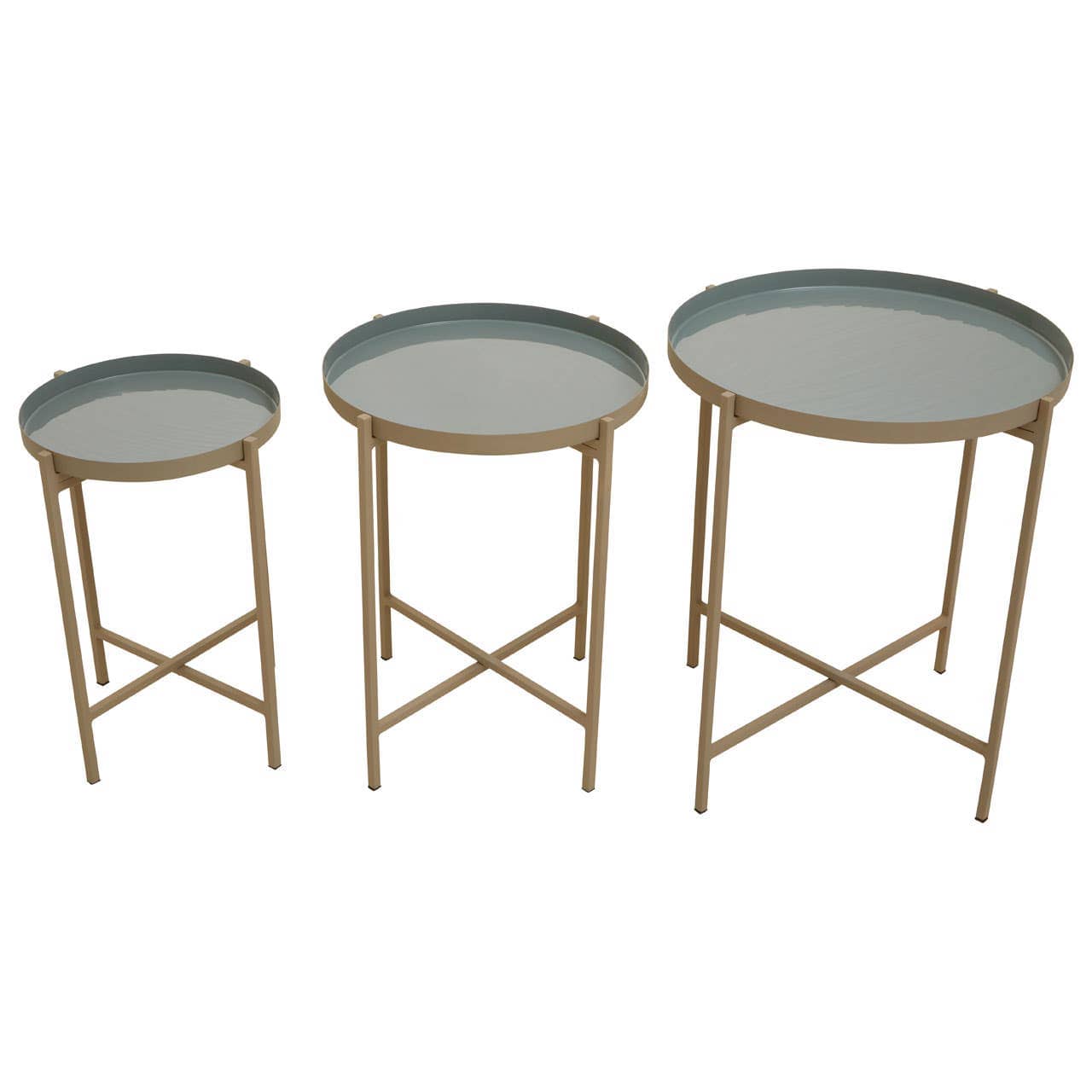 Noosa & Co. Living Set Of Three Side Table With Cross Legs House of Isabella UK