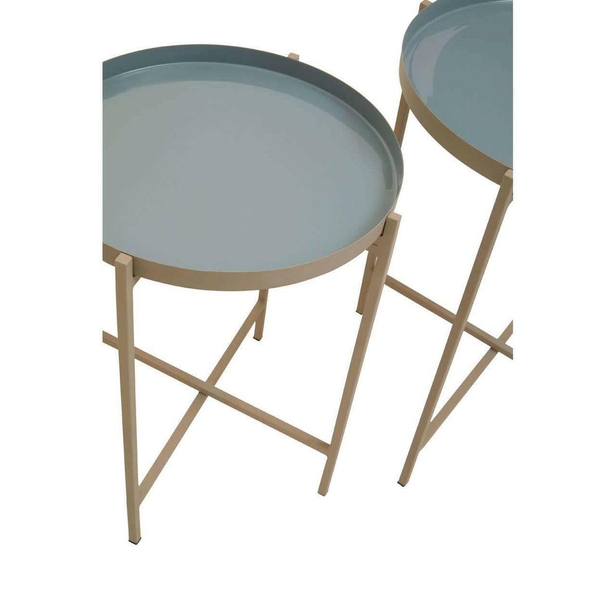 Set Of Three Side Table With Cross Legs.