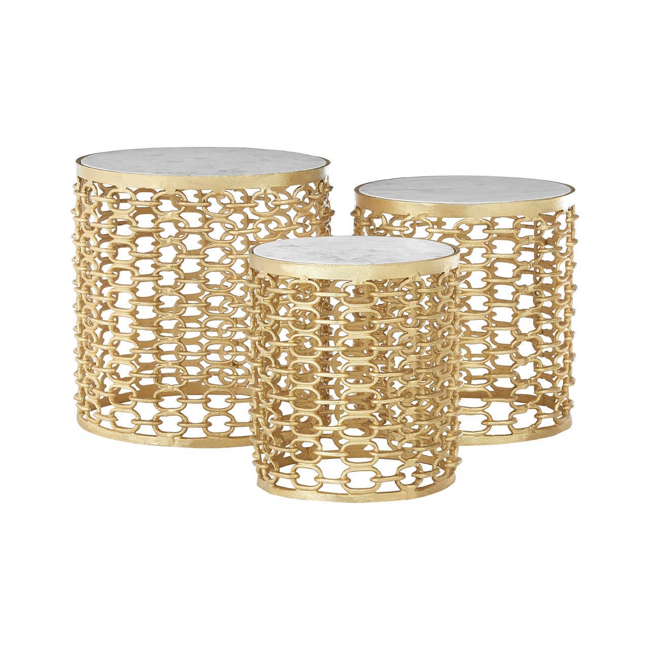 Noosa & Co. Living Set Of Three Templar Aluminium Side Tables House of Isabella UK