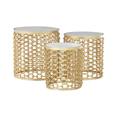 Noosa & Co. Living Set Of Three Templar Aluminium Side Tables House of Isabella UK