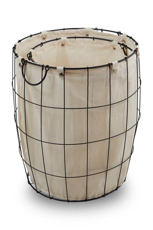 Set Of Two Matte Black Laundry Baskets.