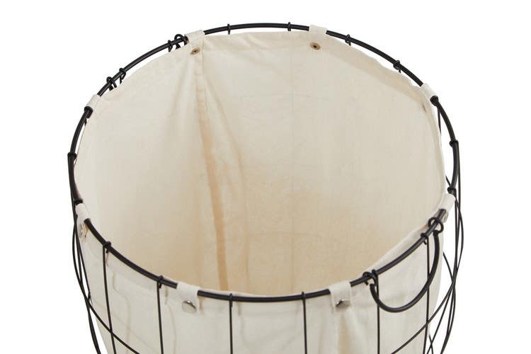 Set Of Two Matte Black Laundry Baskets.