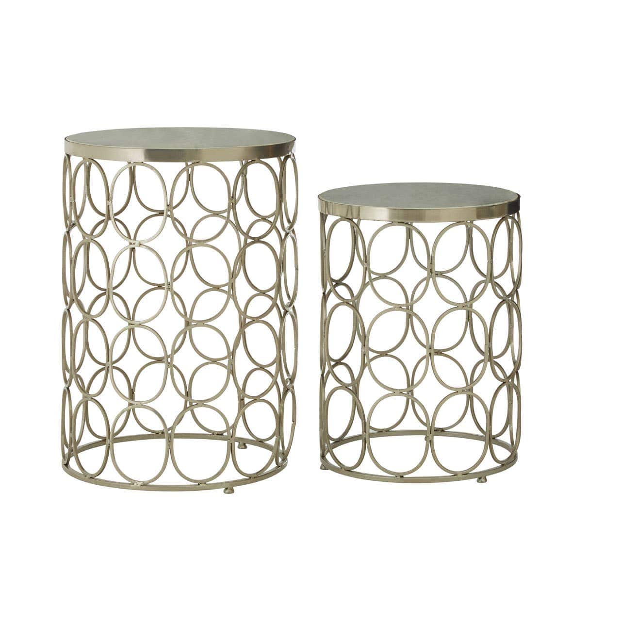 Noosa & Co. Living Set Of Two Templar Nickel Side Tables House of Isabella UK