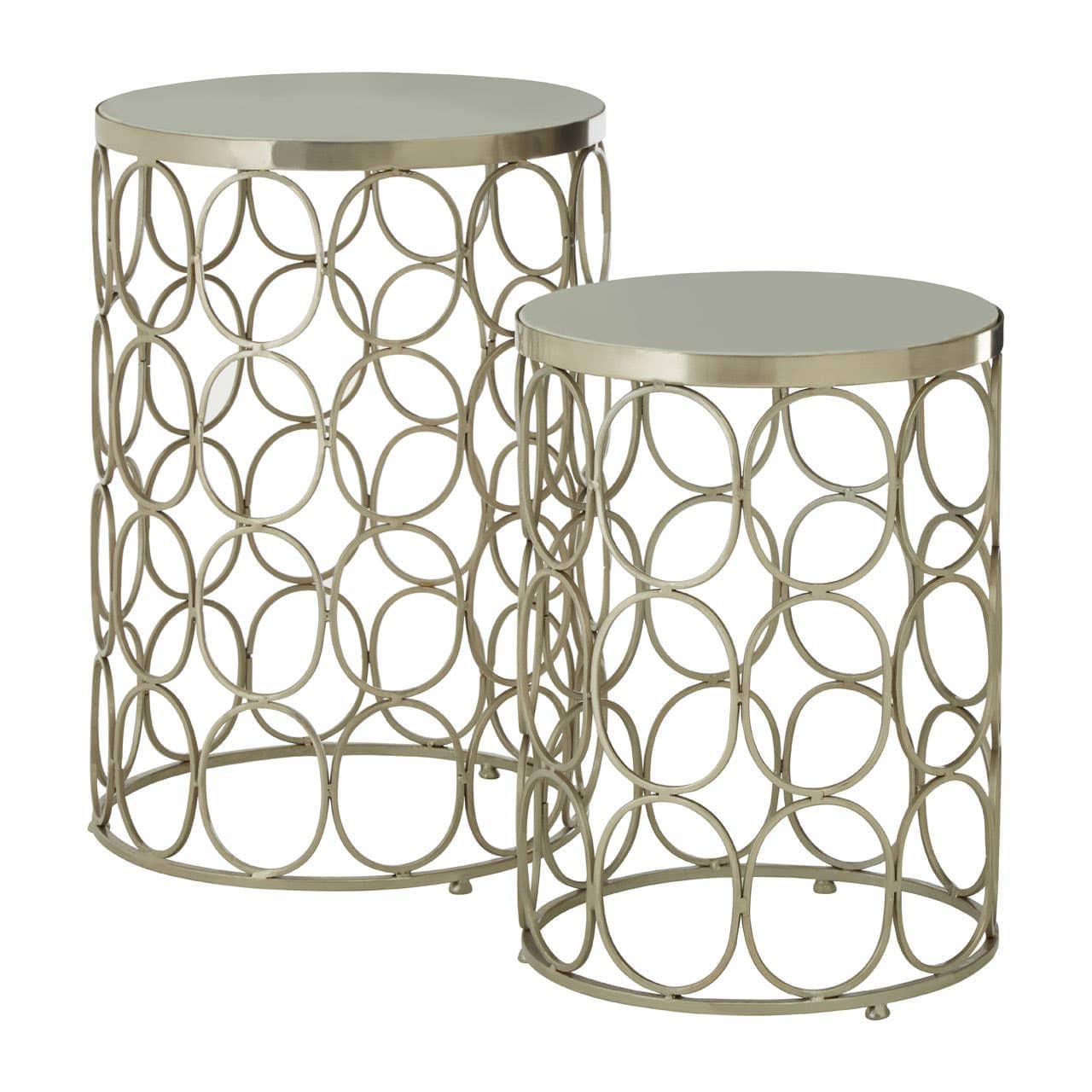 Noosa & Co. Living Set Of Two Templar Nickel Side Tables House of Isabella UK