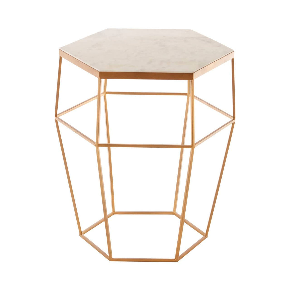 Shalimar Hexagonal Marble Top Side Table.