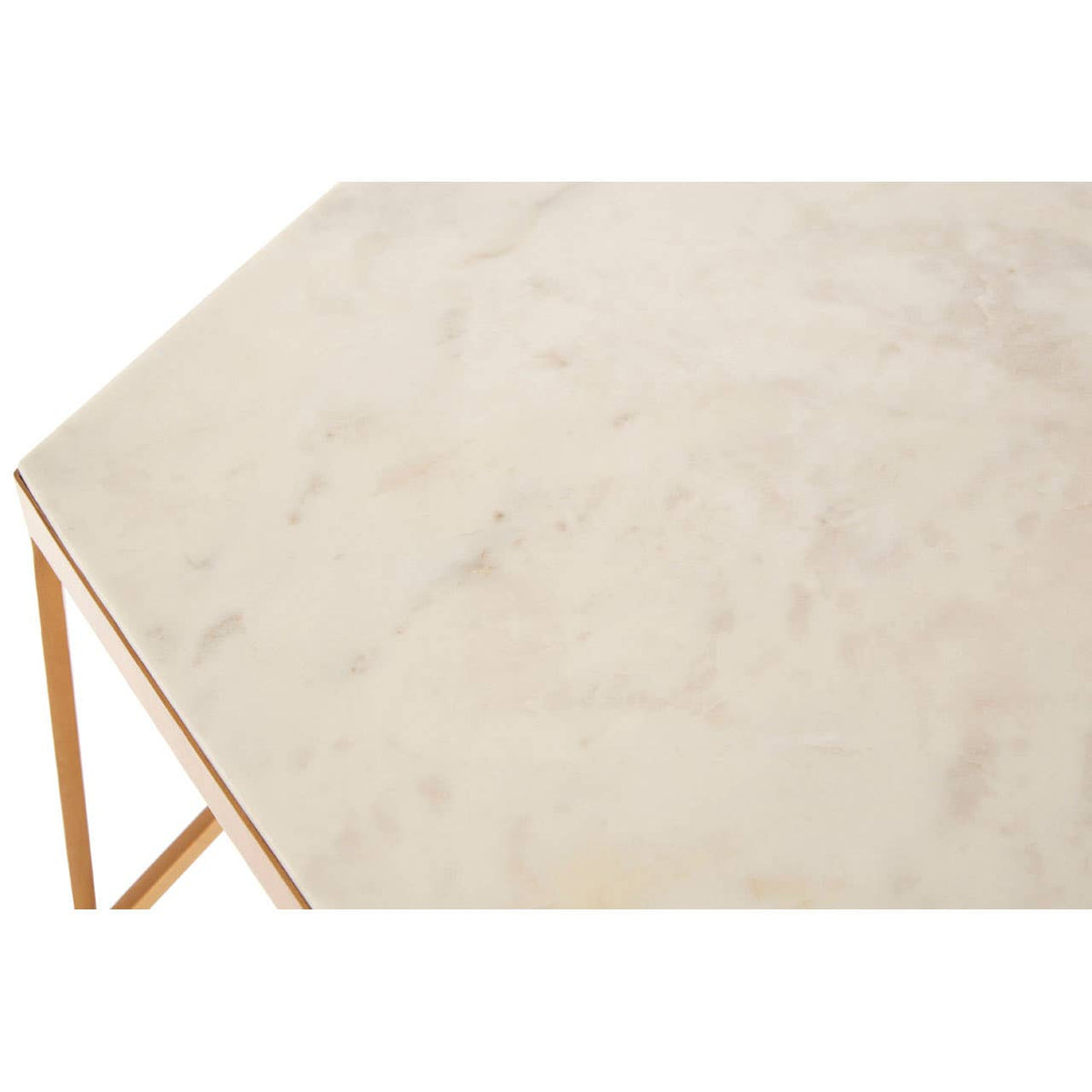 Shalimar Hexagonal Marble Top Side Table.
