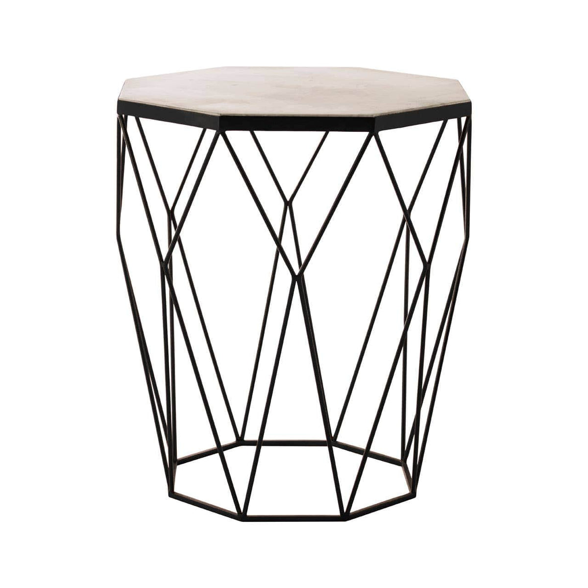 Shalimar Octagon Matte Black Side Table.