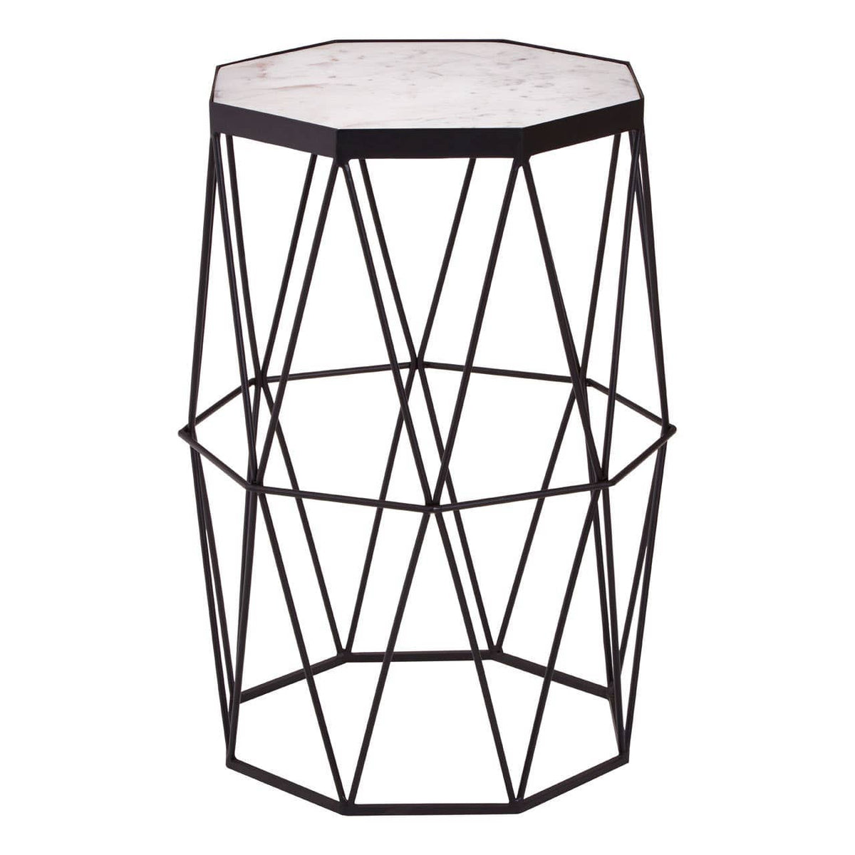 Shalimar Octagonal Black Finish Side Table.