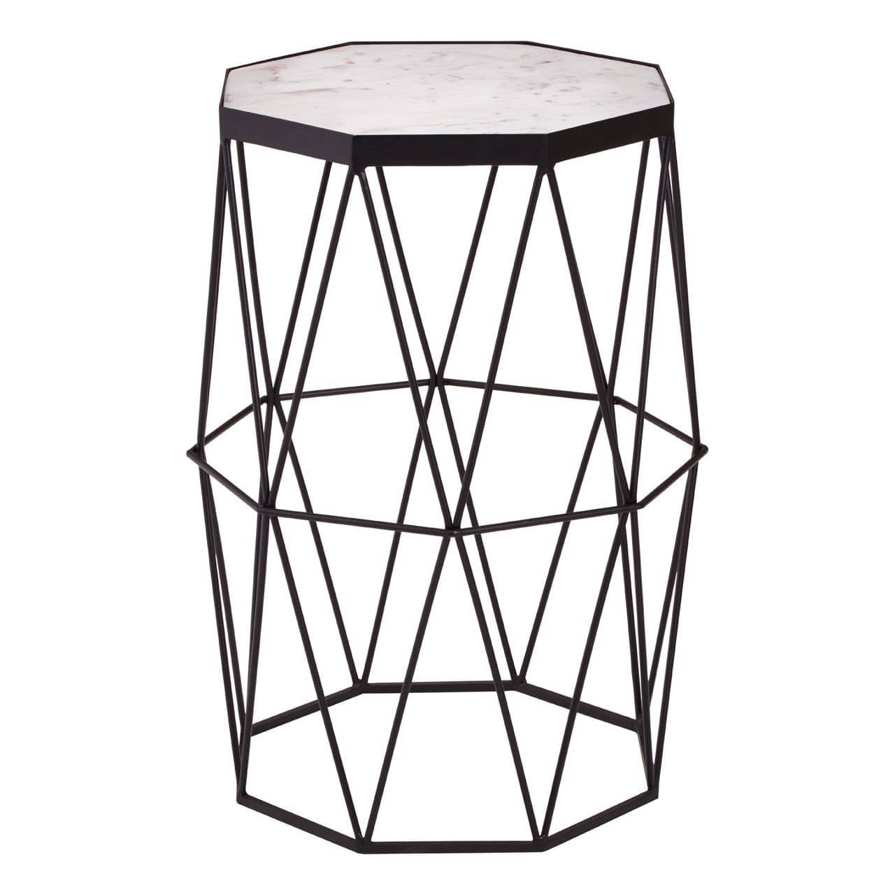 Noosa & Co. Living Shalimar Octagonal Black Finish Side Table House of Isabella UK