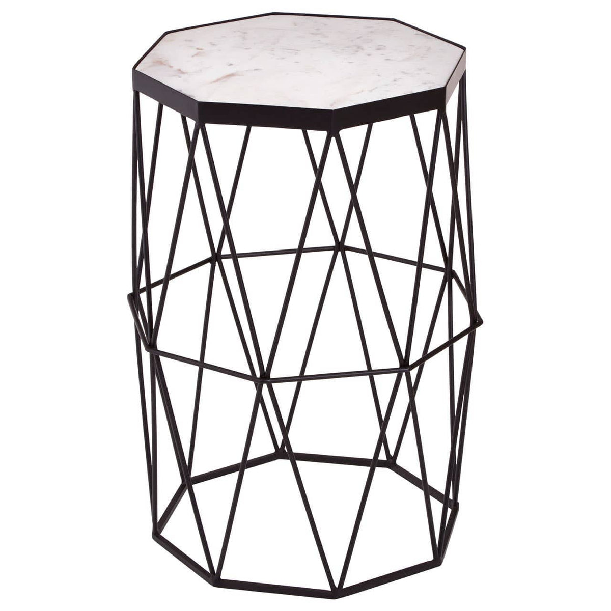 Shalimar Octagonal Black Finish Side Table.