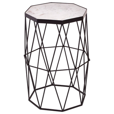 Noosa & Co. Living Shalimar Octagonal Black Finish Side Table House of Isabella UK