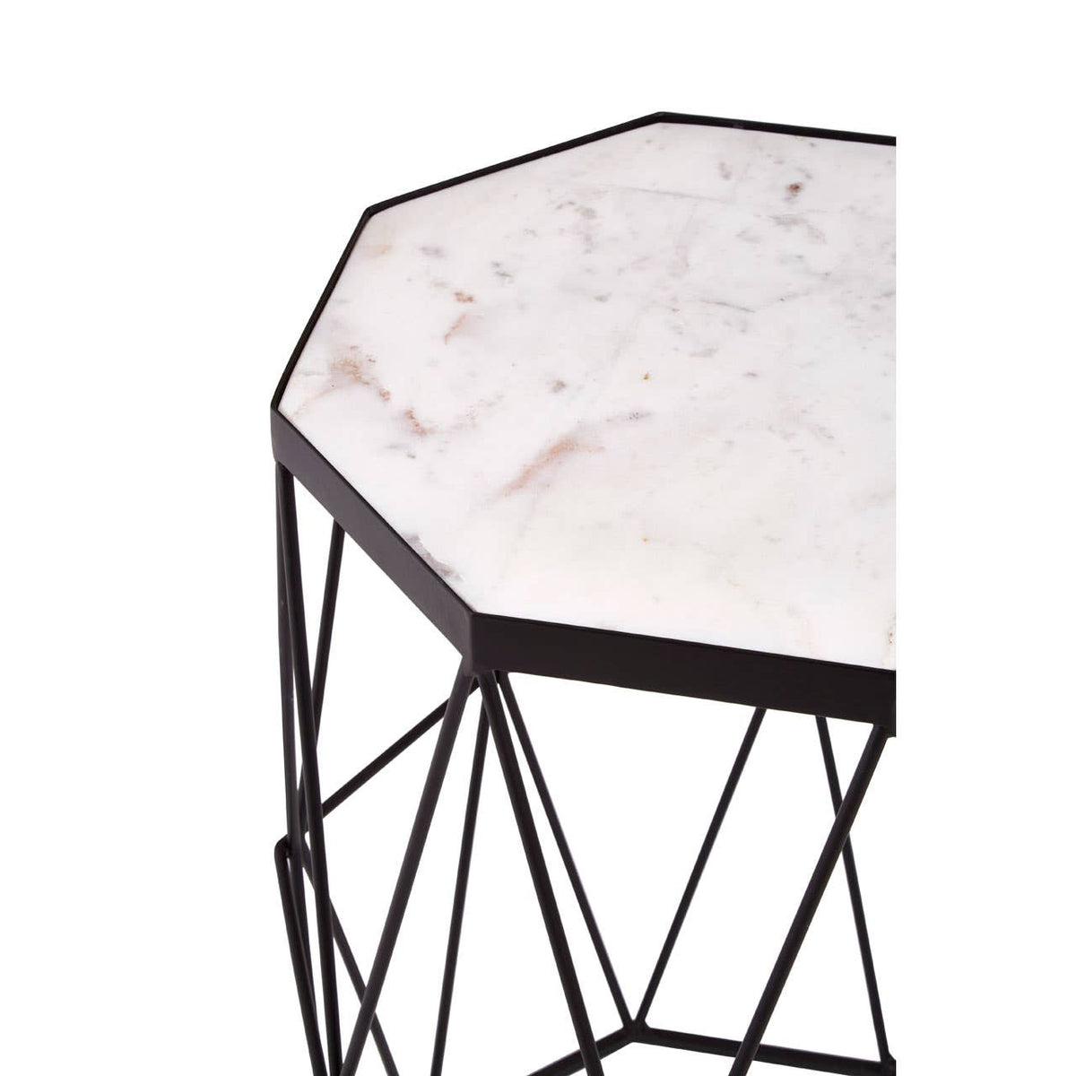 Shalimar Octagonal Black Finish Side Table.