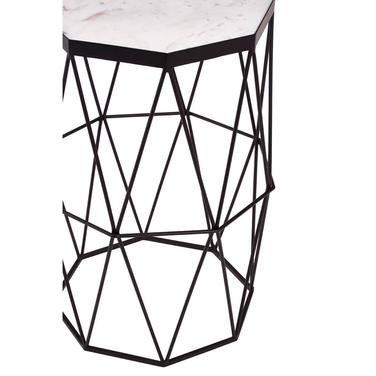 Noosa & Co. Living Shalimar Octagonal Black Finish Side Table House of Isabella UK