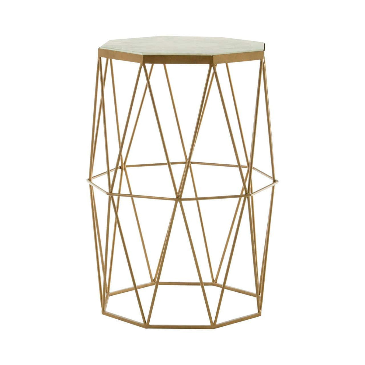 Shalimar Octagonal Marble / Gold Side Table.