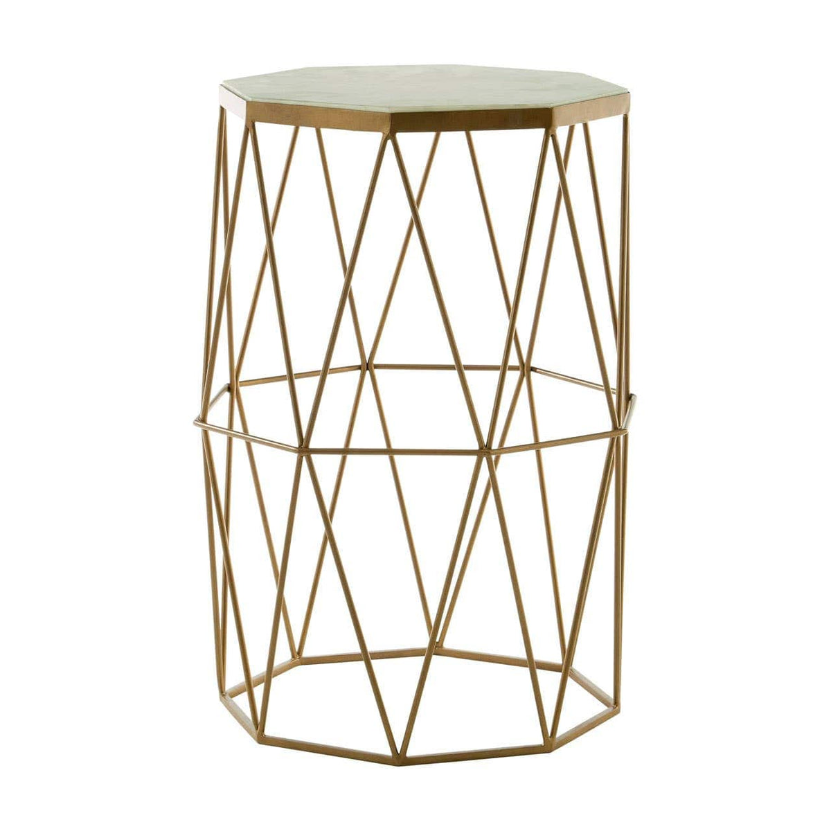 Shalimar Octagonal Marble / Gold Side Table.