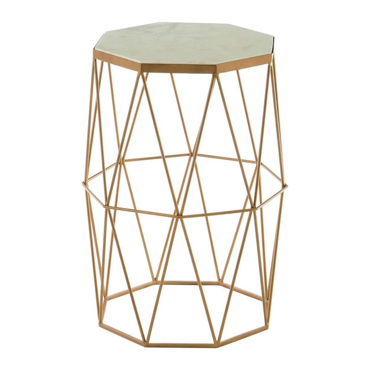 Shalimar Octagonal Marble / Gold Side Table.