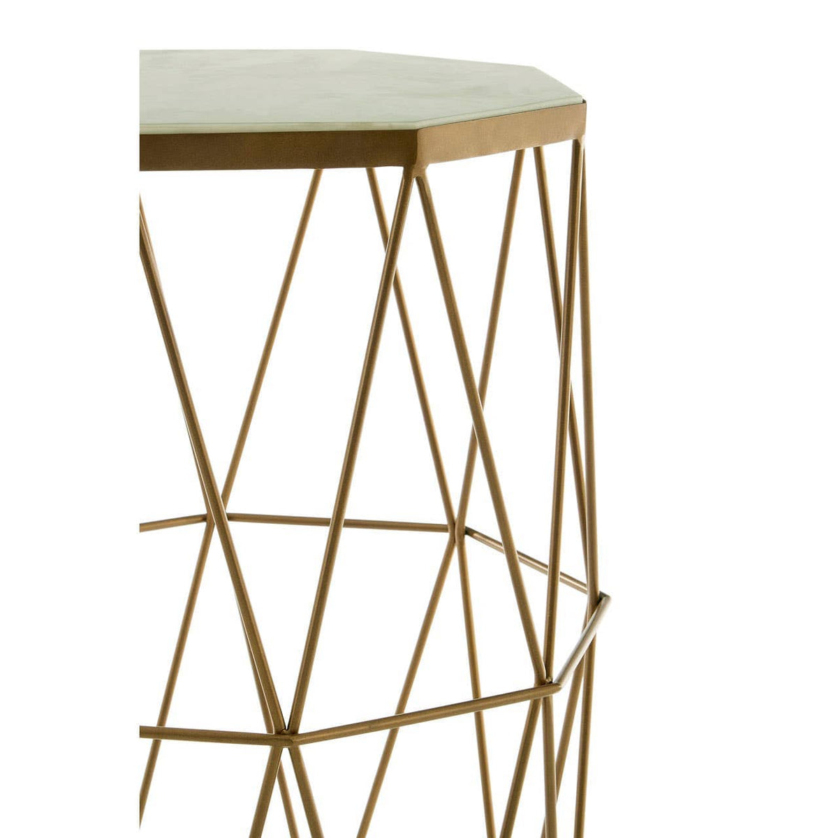 Shalimar Octagonal Marble / Gold Side Table.