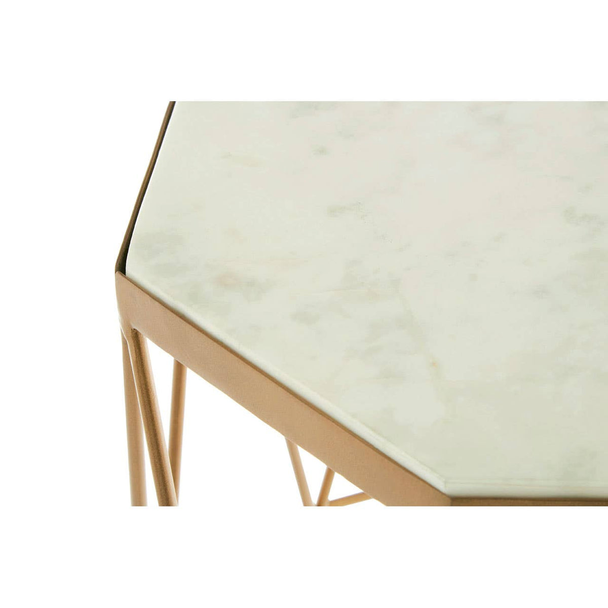 Shalimar Octagonal Marble / Gold Side Table.