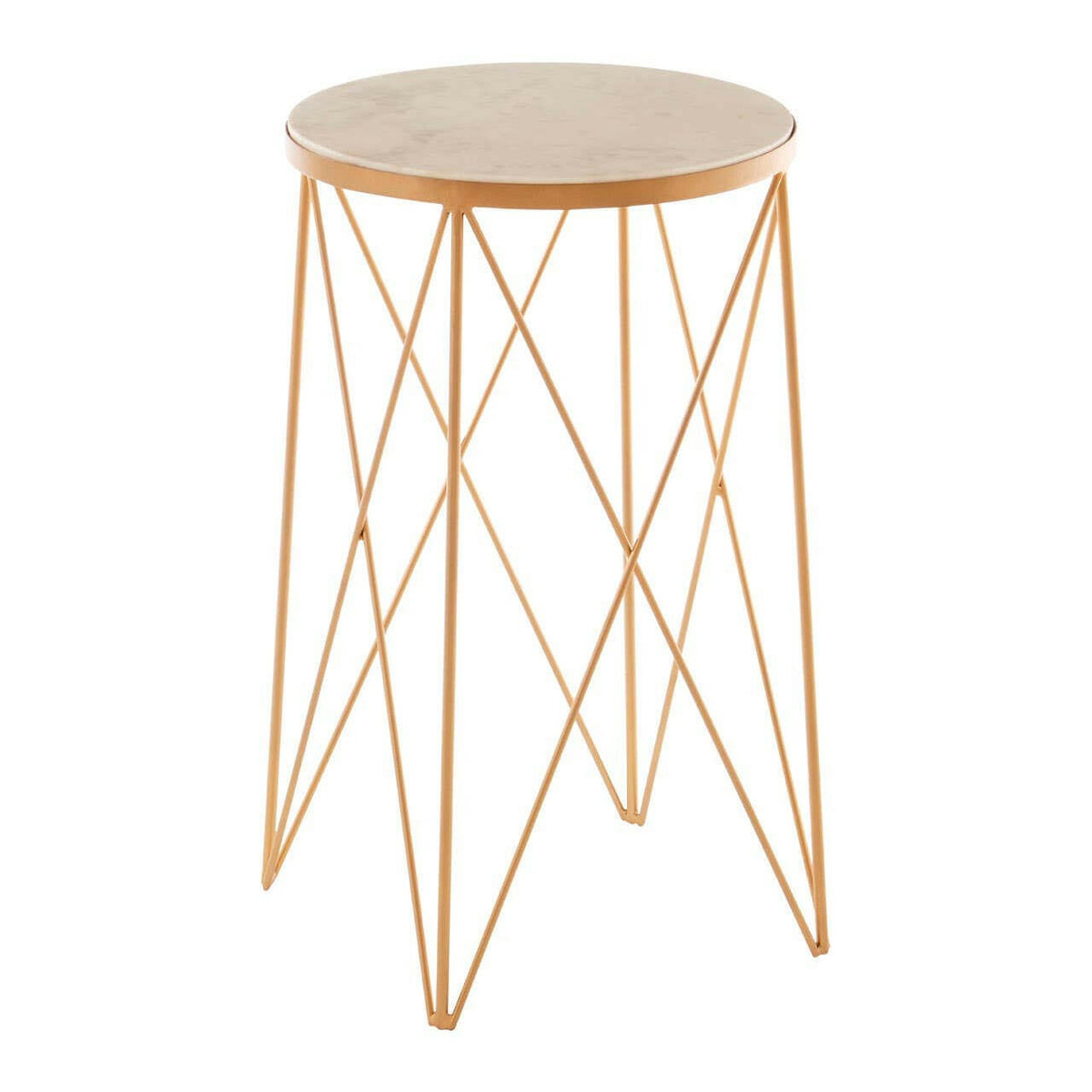 Shalimar Round Marble Top Side Table.