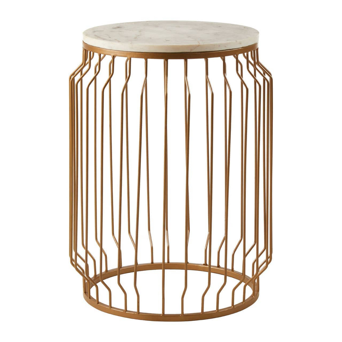 Shalimar Round Side Table With Wireframe Base.