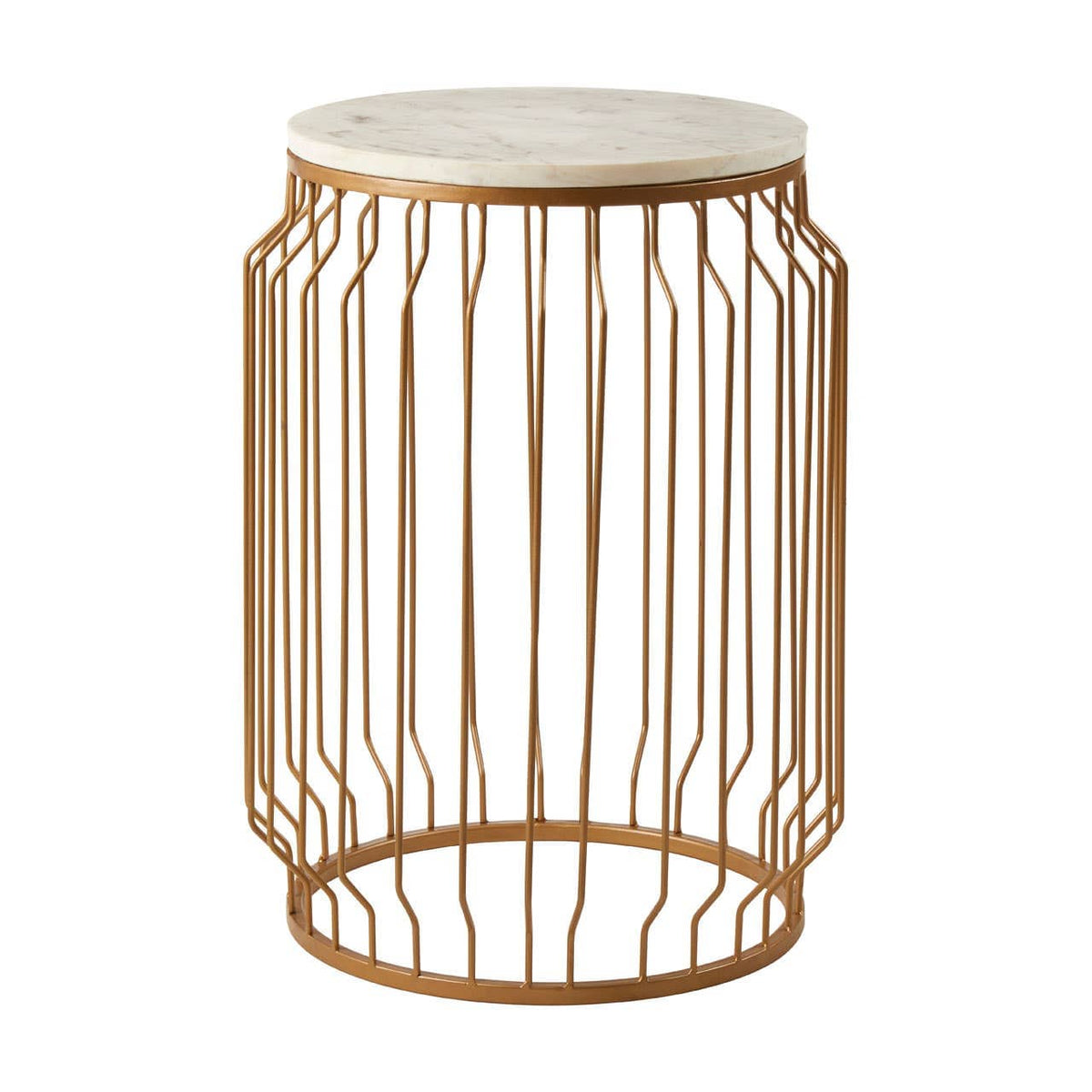 Shalimar Round Side Table With Wireframe Base.