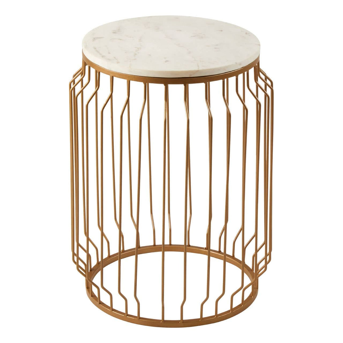 Shalimar Round Side Table With Wireframe Base.