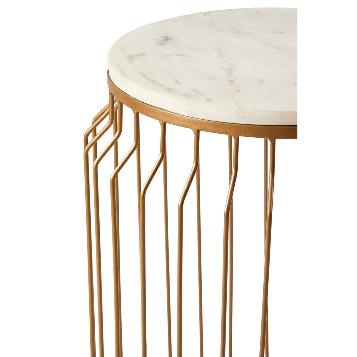 Shalimar Round Side Table With Wireframe Base.