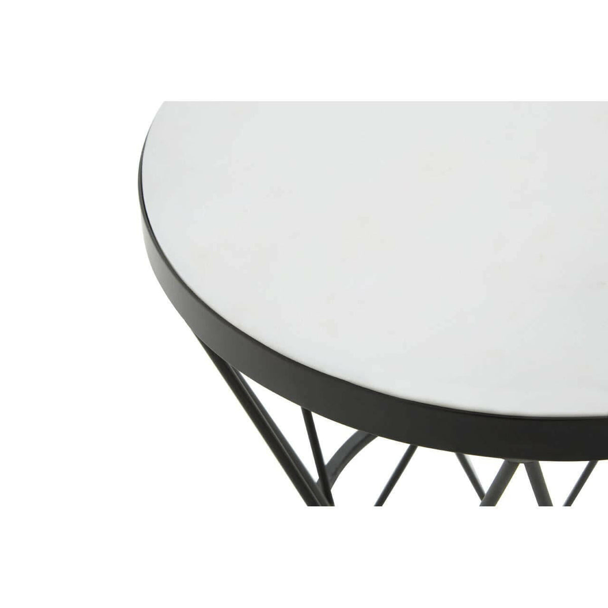 Shalimar Round White Marble Top Side Table.